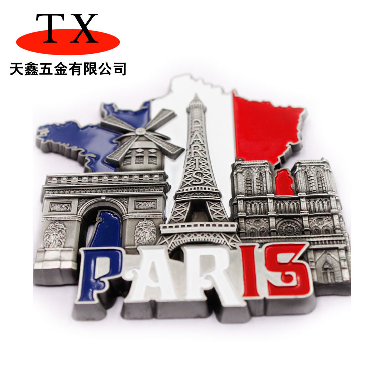 Paris Tourist Souvenirs Refridgerator Magnets Eiffel Tower Metal Refrigerator Stickers Refridgerator Magnets Cross-Border Keychain Series Gifts