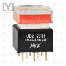 UB225SKG035C-1JC【按钮开关】SWITCH PUSH DPDT 0.4VA 28V