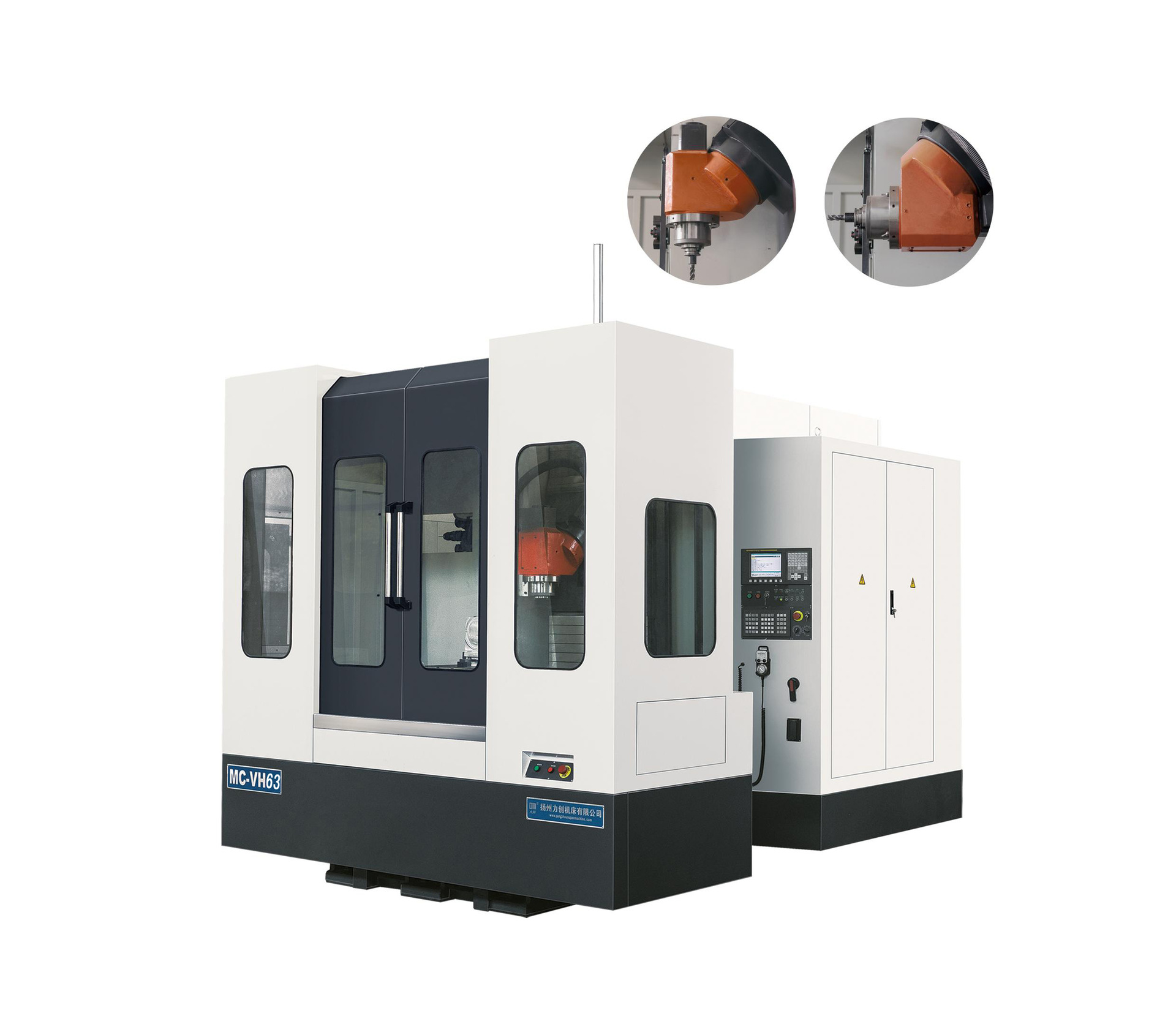 机床具有主轴头自动立卧转换功能,具备立式及卧式加工中心的所有