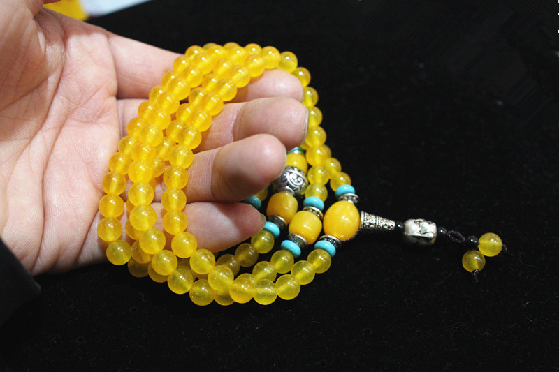 佛教喇荣佛学院红色怀业琉璃念珠红佛珠108手链手串