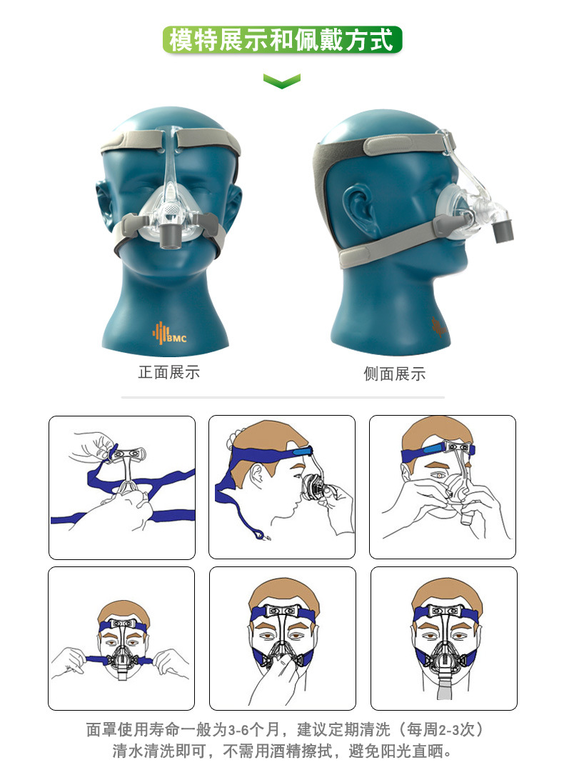 瑞迈特呼吸机bmc-nm4鼻面罩国产nm2鼻罩硅胶面罩呼吸机通用飞利浦