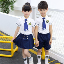 童装2019新款短袖套装海军服中小学生校服厂夏季幼儿园园服演出服