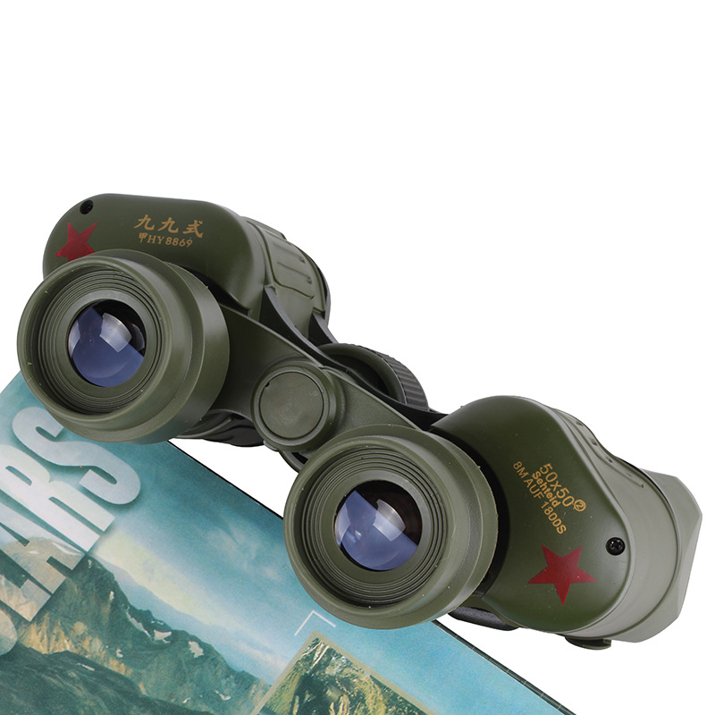 99式望远镜 军绿九九式斜纹皮 三角皮望远镜厂家直销50x50