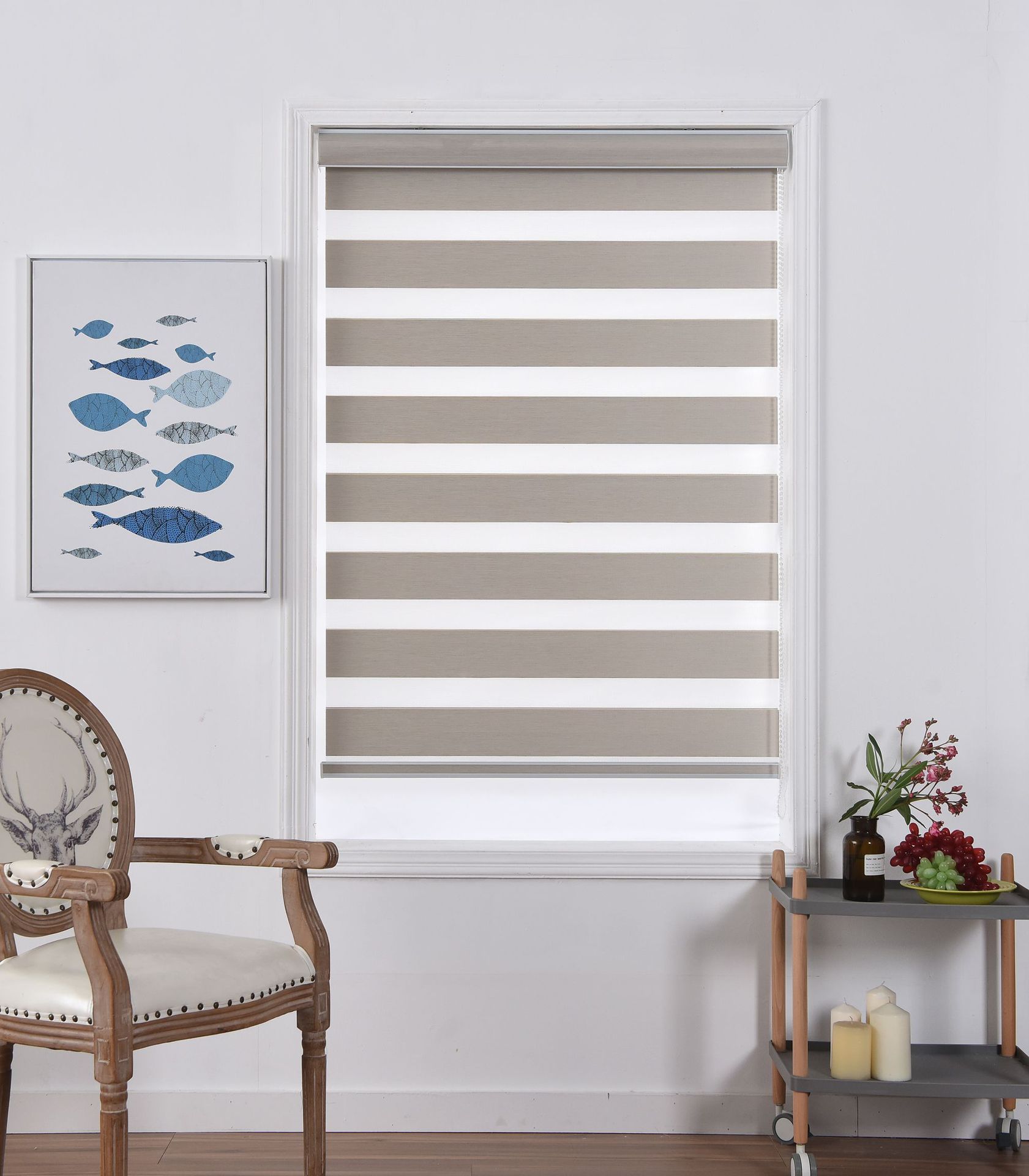 韩式柔纱帘仿亚麻卷帘双层遮光卫生间卧室阳台百叶窗帘定制