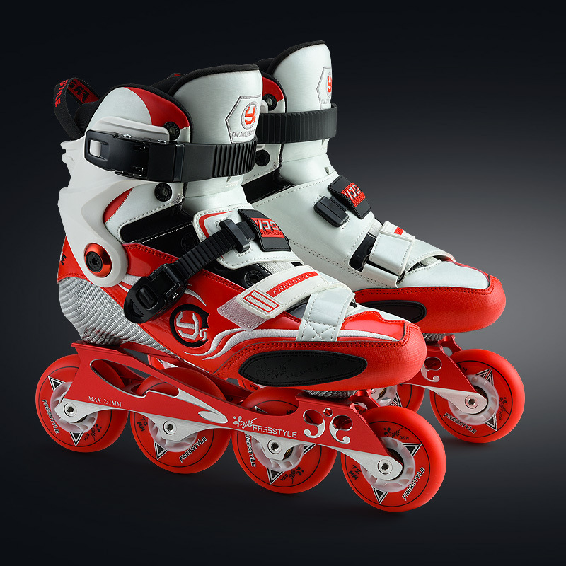 freestyle费斯yjs专业直排轮滑鞋成人男女花式鞋碳纤维高端平花鞋