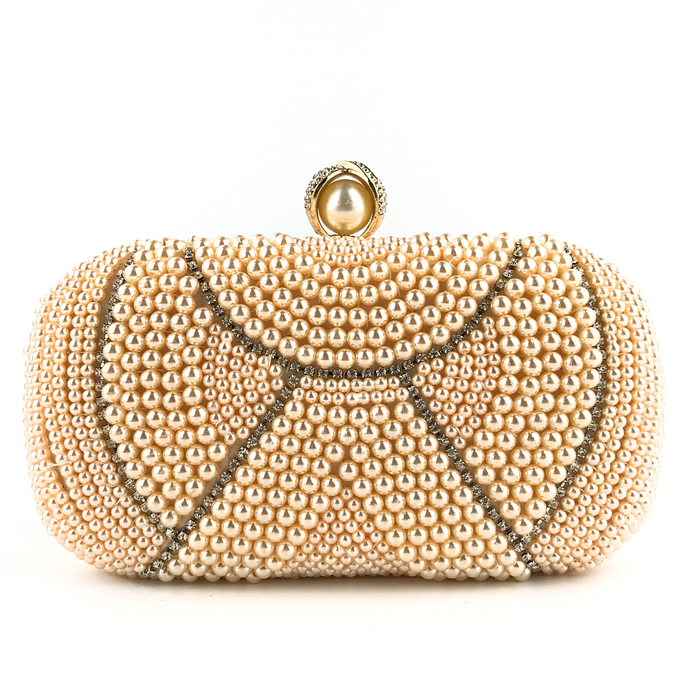 厂家直销恒美跨境手拿珍珠包手工缝制宴会礼服包淘宝热销一件代发