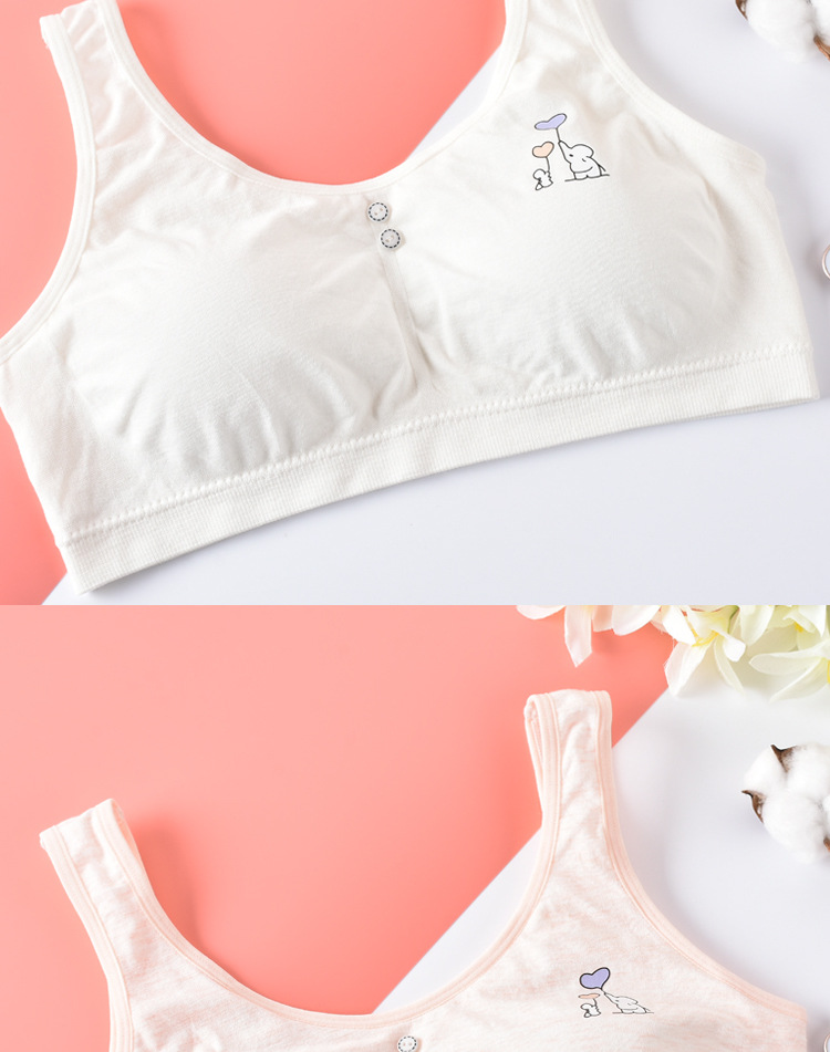 无缝彩棉少女款发育期学生内衣纯棉吊带抹胸文胸舒适高弹女式背心