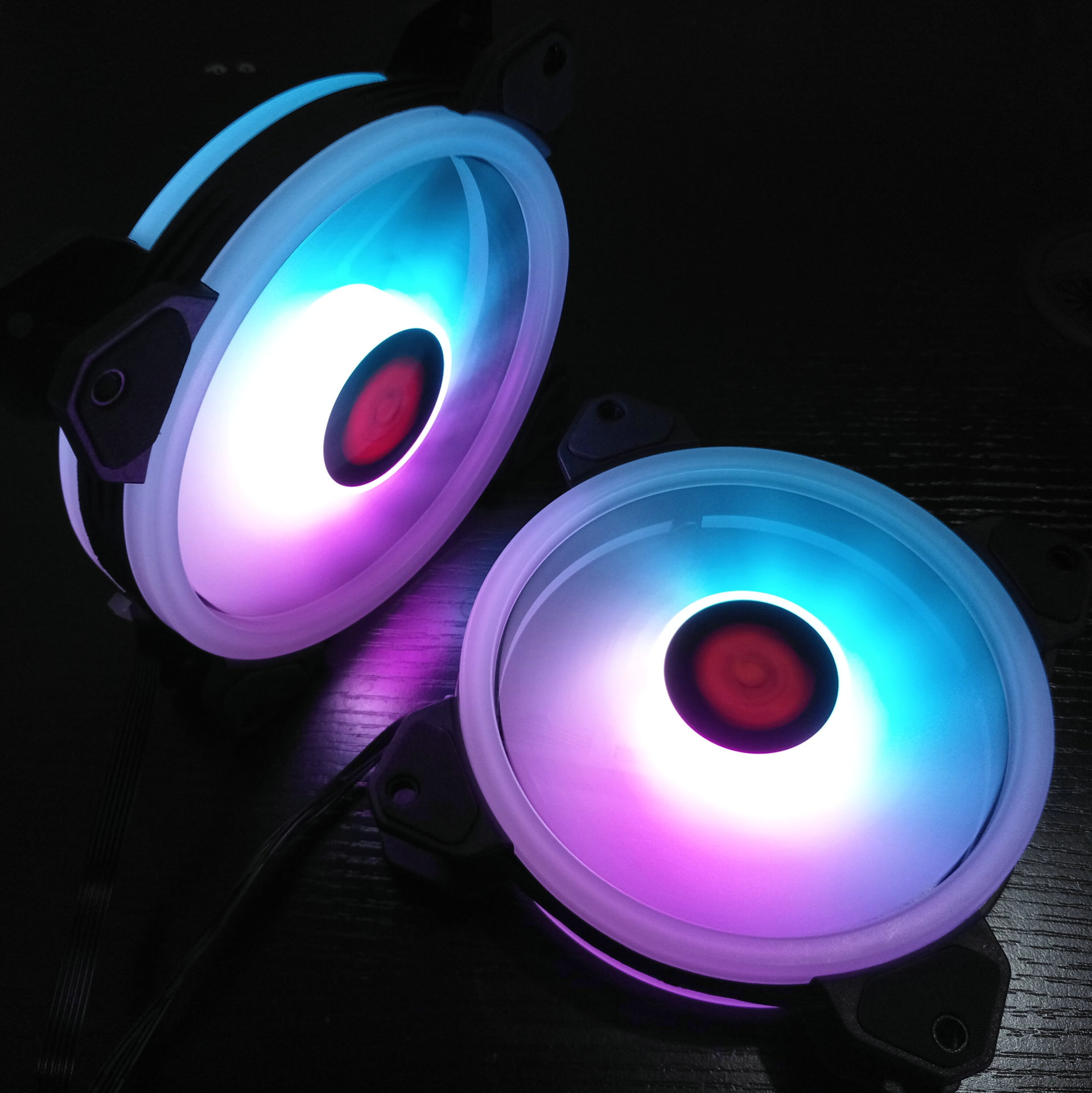 月光rgb机箱风扇12cm电脑幻彩变色框内发光双环日食极光机箱风扇