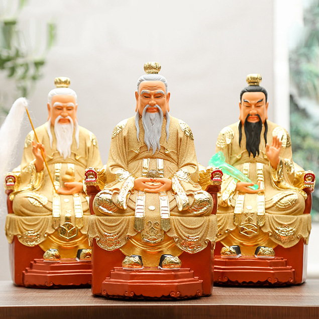 慈慧佛道教三清神像祖师道祖像太上老君元始天尊灵宝道德天尊摆件