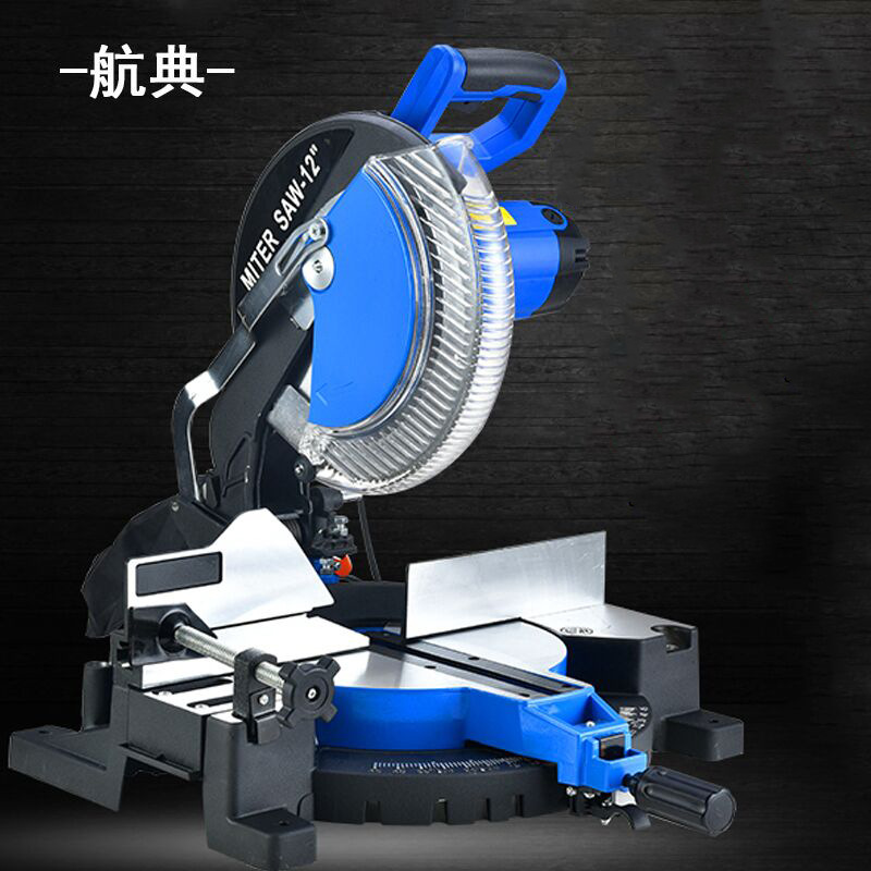 航典铝材切割机多功能铝型材木材45度角精密摇头锯铝机12寸切铝机