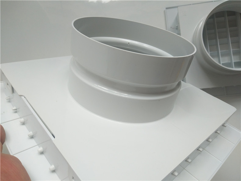 abs双层百叶出风口一体成型带天圆地方塑料风口空调新风口