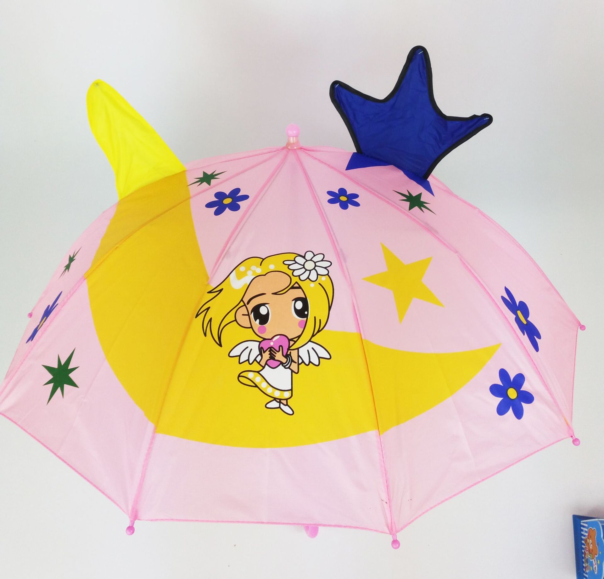 Little Bee Children's Umbrella 61 Children's Day Gift Advertising Umbrella Sun Protection Rain Cover Umbrella with Whistle Kindergarten Gifts Long Umbrella