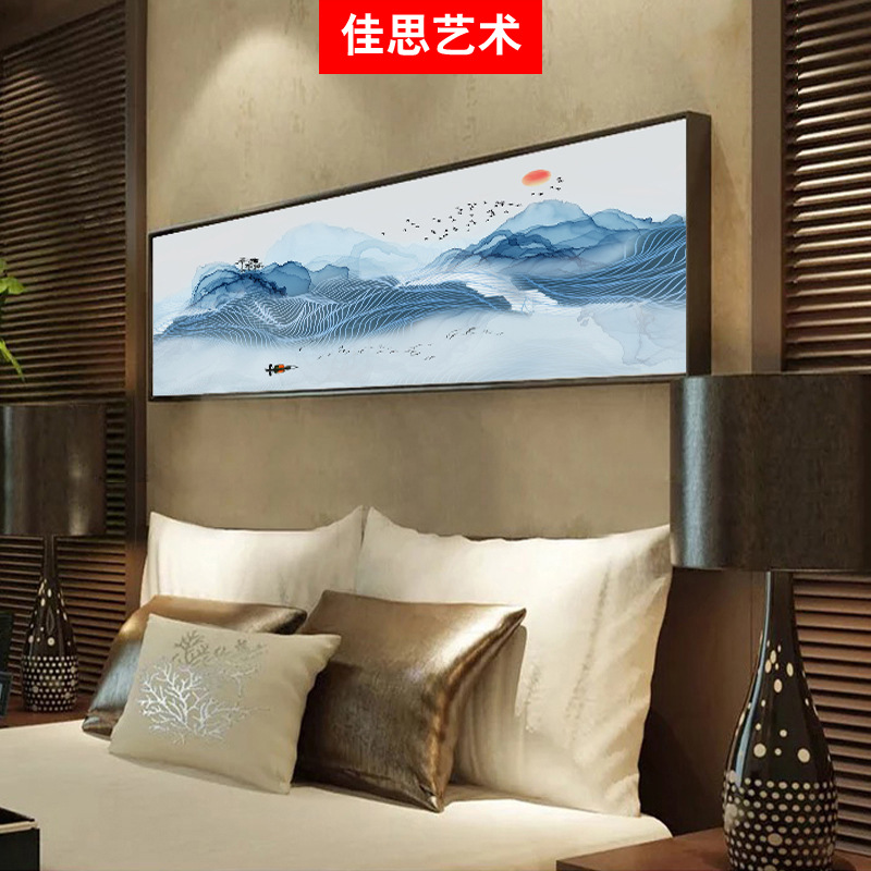 Ink Painting Abstract Bedside Painting New Chinese Style Decorative Painting Hotel Guest Room Hanging Painting Living Room Sand Showroom Mural