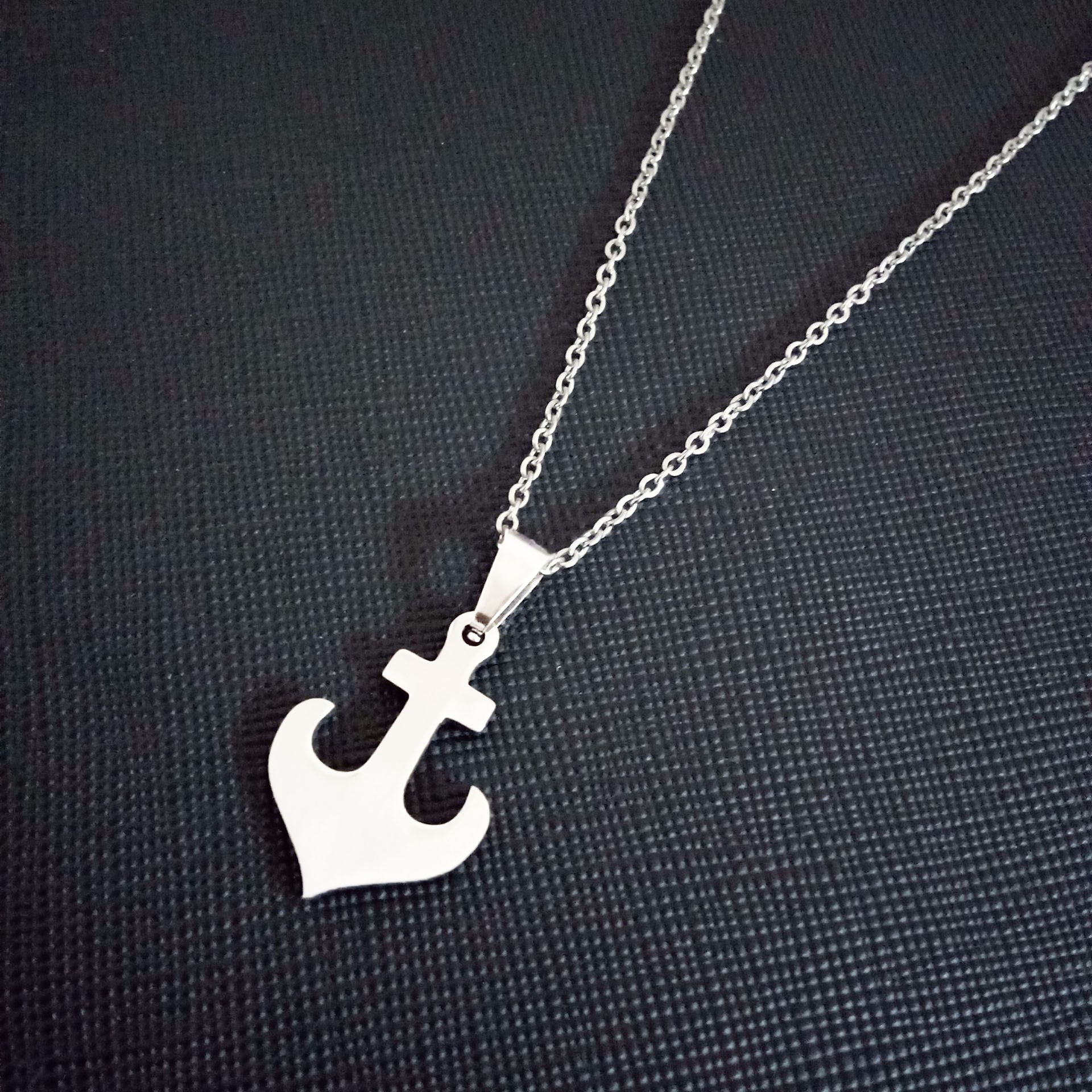 钛钢男士吊坠复古船锚不锈钢项链欧美潮流时尚项饰外贸饰品批发