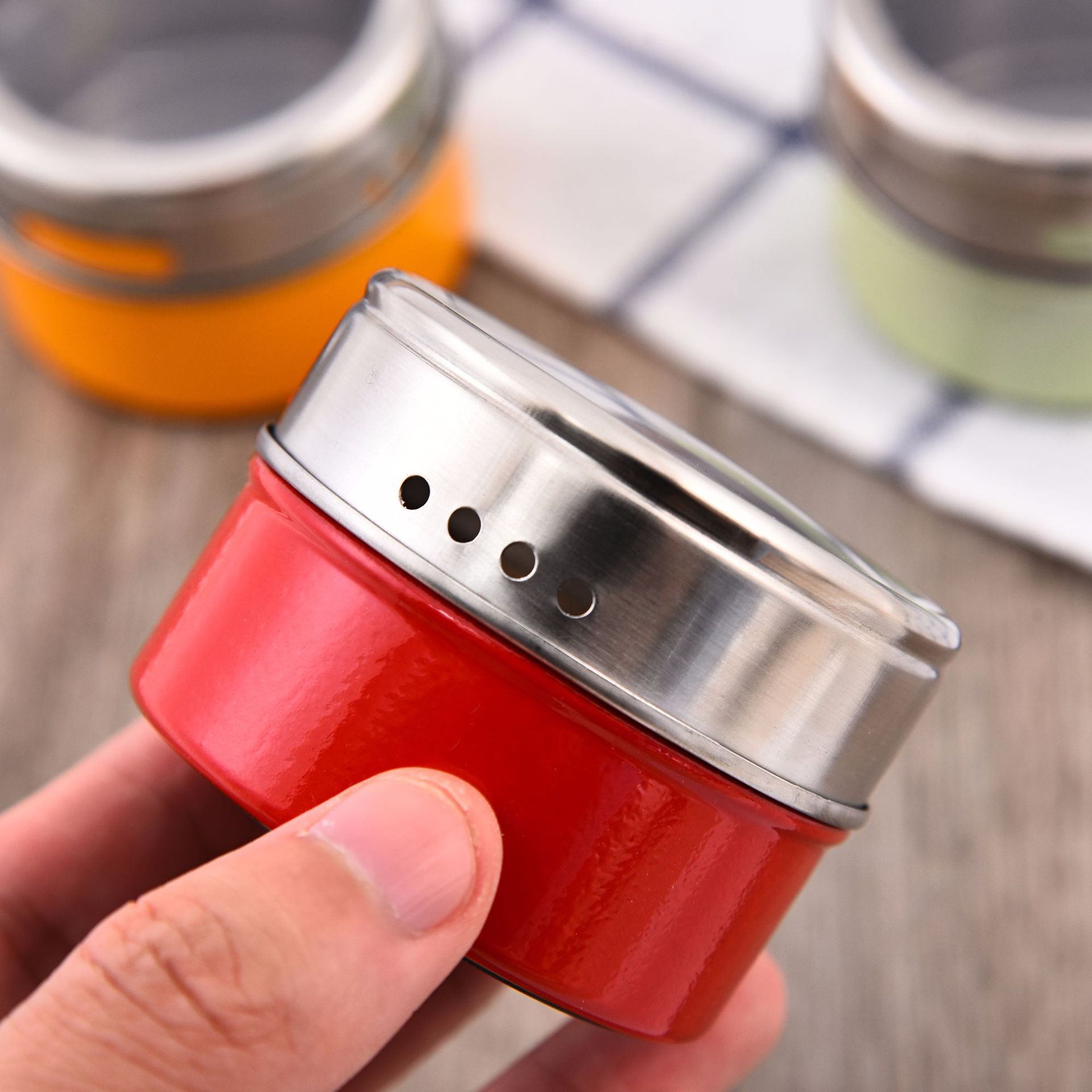 批发不锈钢撒粉器瓶胡椒粉调味罐撒料罐子 可可粉筛旋转调味瓶