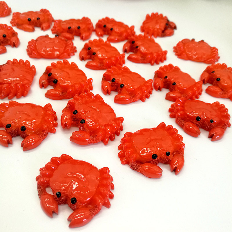 仿真小螃蟹假螃蟹塑料螃蟹食物模型拍摄道具幼儿教学模具店铺摆设