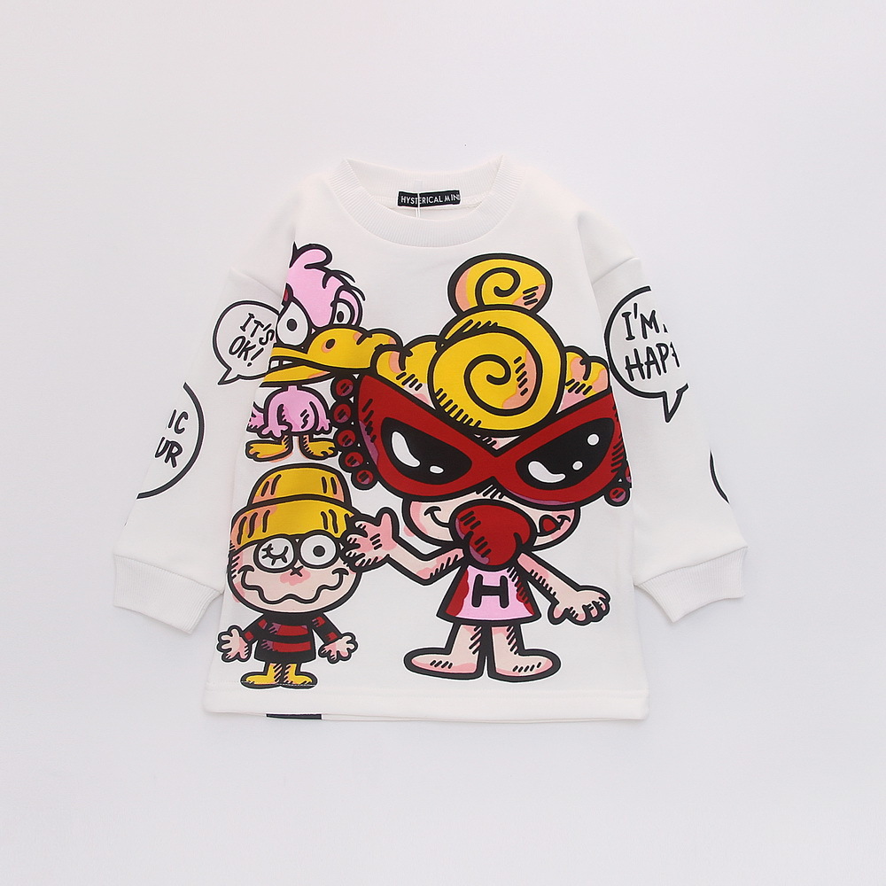 2018定制款黑超奶嘴儿童卫衣男女童圆领加绒上衣潮童卡通加厚上衣