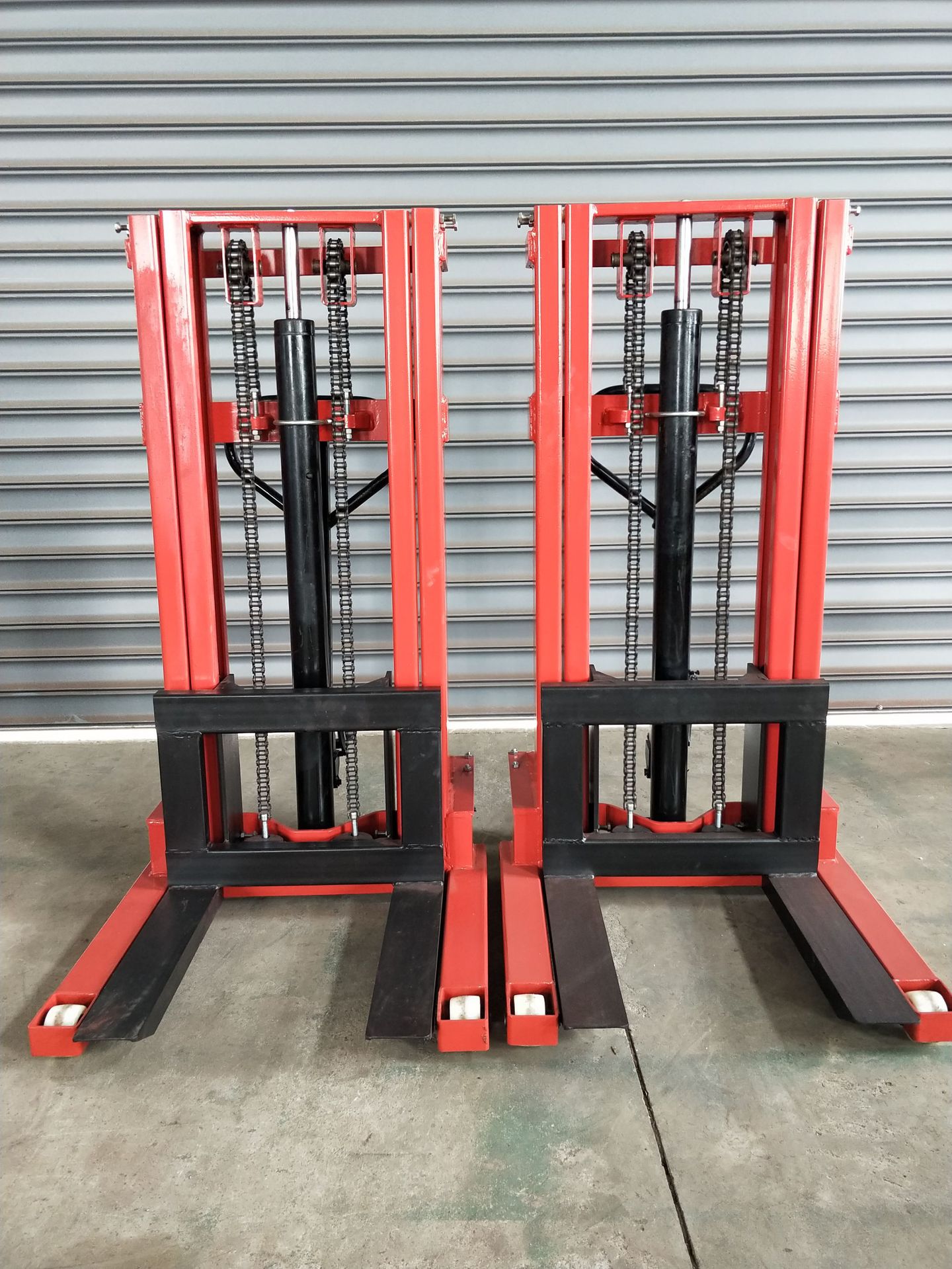 厂家直销 手动双门架堆高车 升高车 液压升降叉车