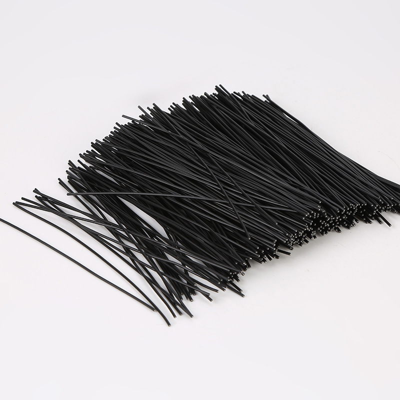 电镀锌铁丝包塑扎丝扎线裁断丝0.55黑圆12cm/千条