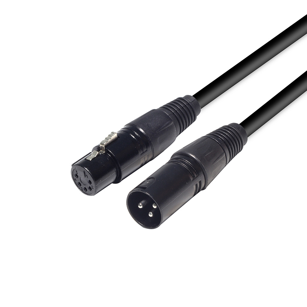 外贸适销麦克风卡农线 舞台灯dmx512信号连接线 5母转3公音频线