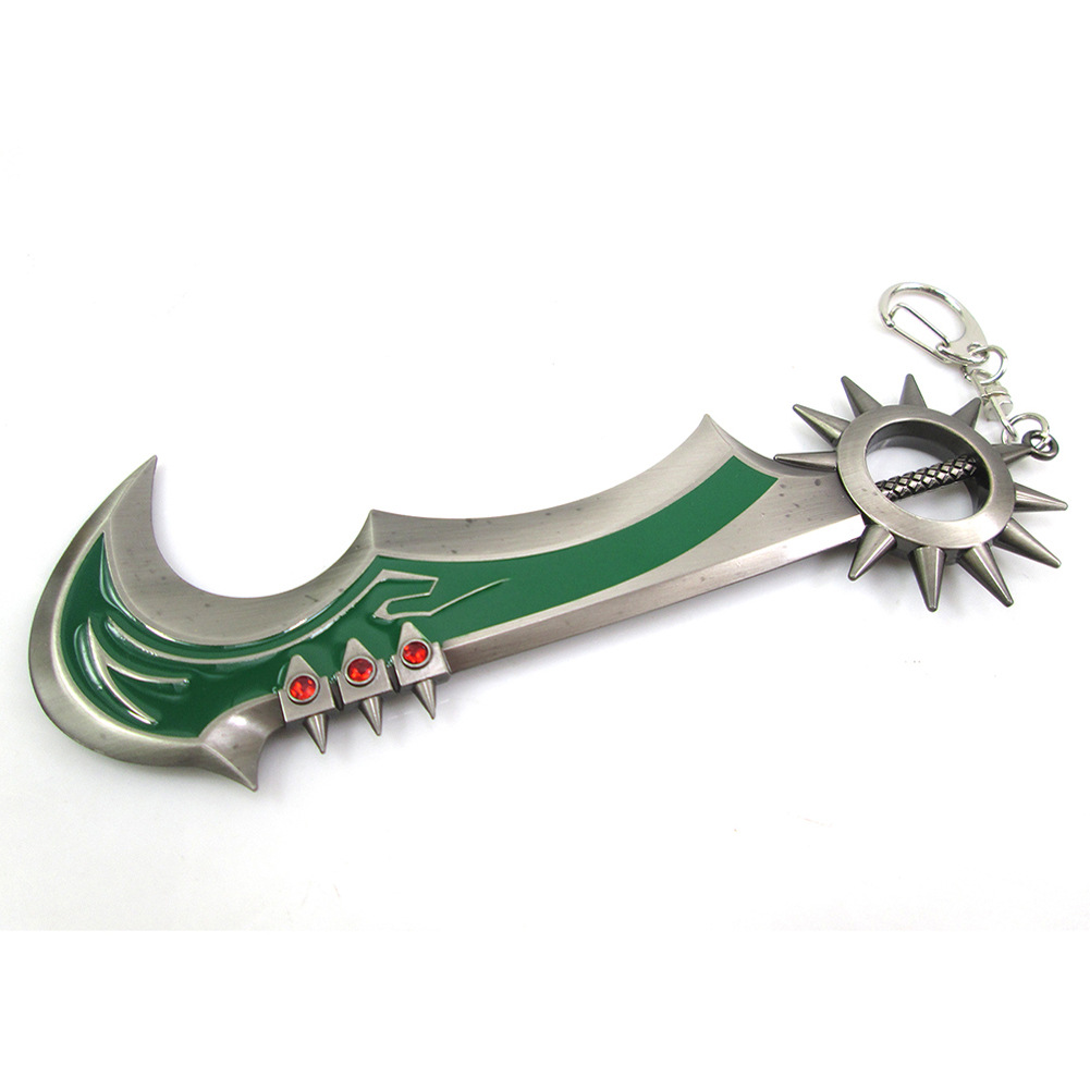 英雄lol 灵魂收割者 生化骑士德莱文 斧头 武器模型 钥匙扣挂件