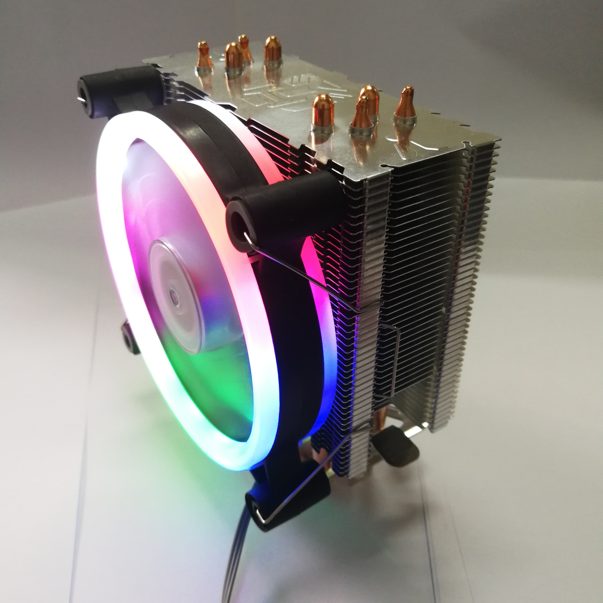 4热管散热器 塔式铜管cpu风扇 12公分发光风扇 intel amd多平台