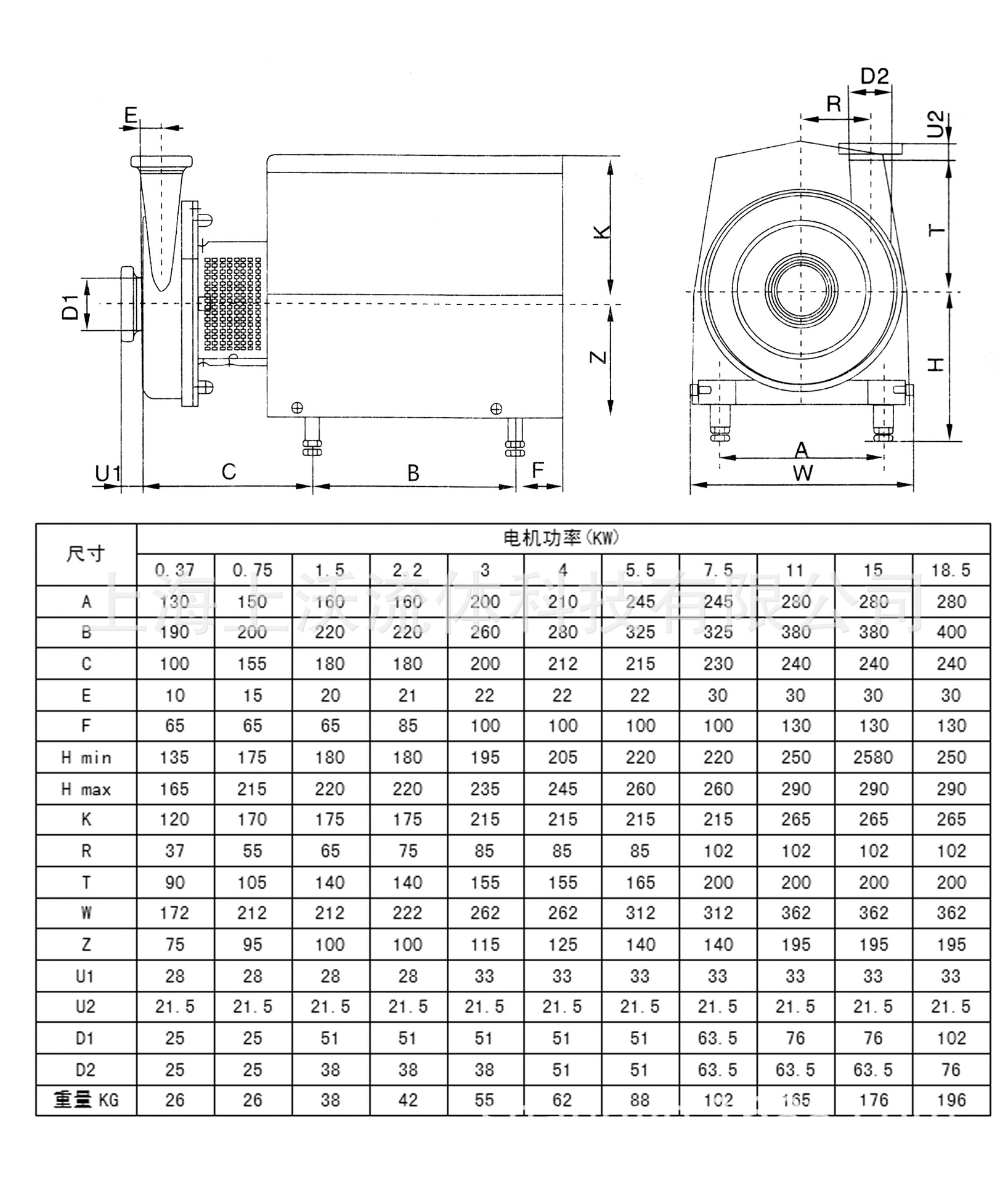 scp卫生级离心泵尺寸图