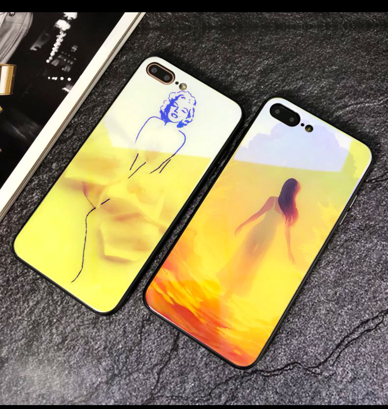 3d菱形夜光变色玻璃潮牌手机壳 7plus8男女款网红适用于iphonexs