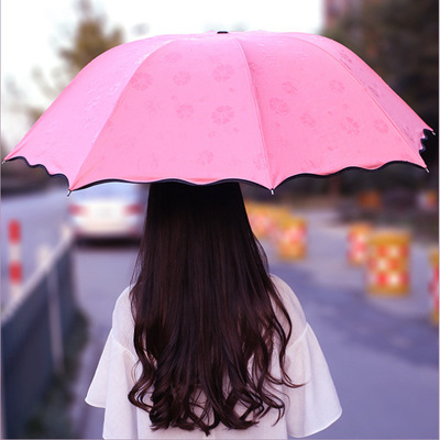广告定制 遇水开花雨伞女孩 波浪边遮阳伞 优雅女神公主伞太阳伞