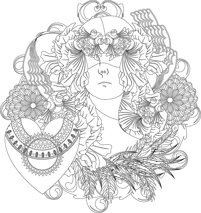 秘密花园填色书成人解压手绘涂色书绘画图画本儿童彩绘本减压画册