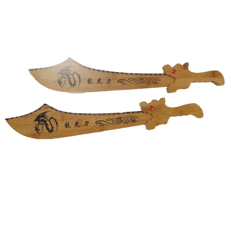 厂家直销新款竹制龙虎刀景区庙会热卖55cm儿童玩具兵器批发10元店