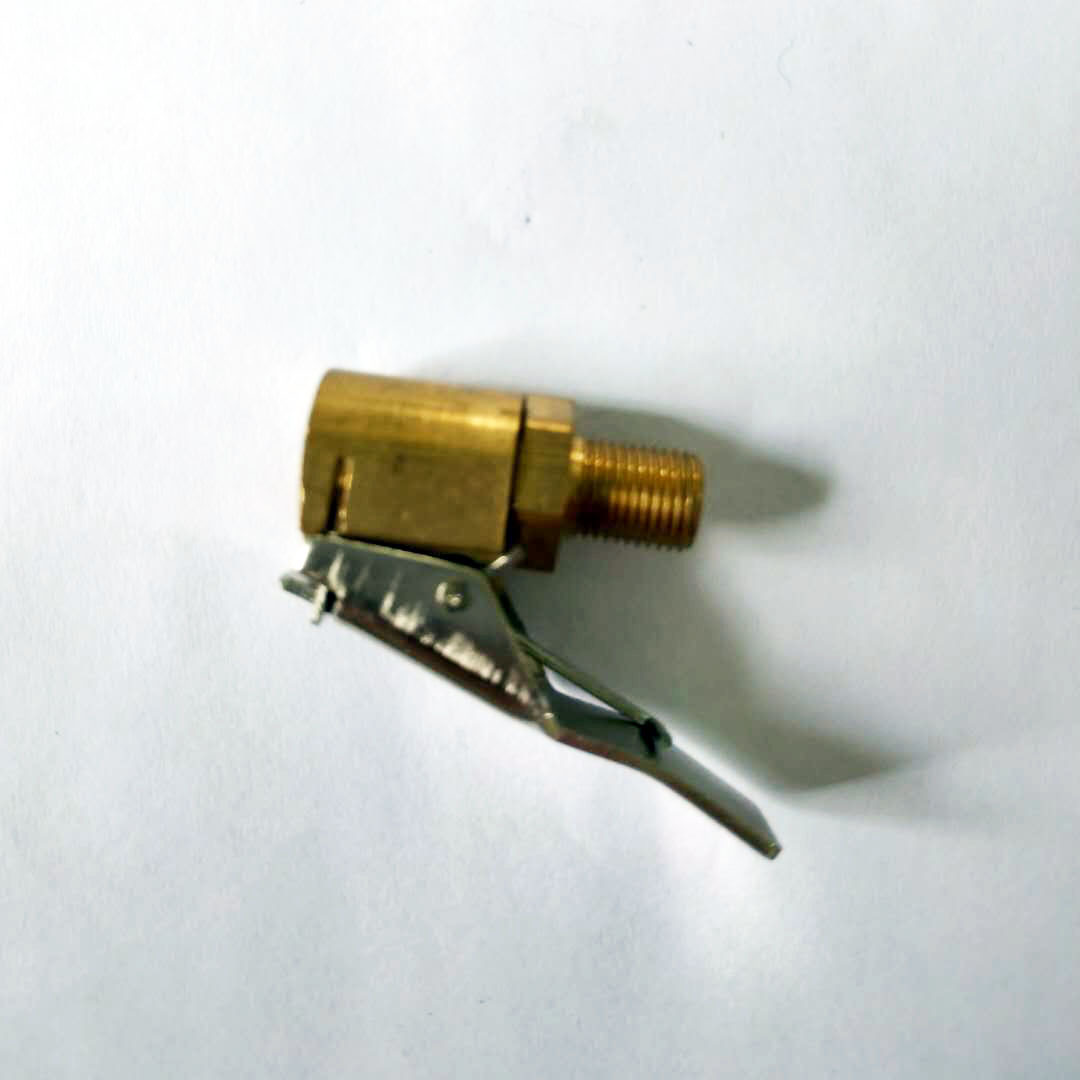 车载充气泵美式螺纹气嘴转接头汽车打气泵配件快速转换头夹式气嘴