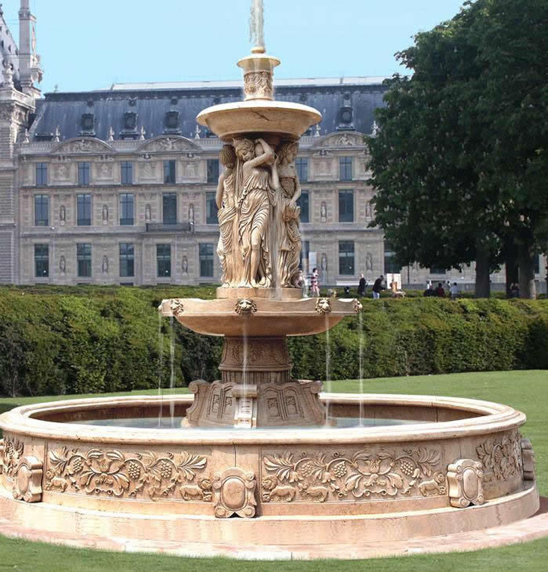 工厂直销 定制欧式石雕女性人物喷泉 大理石手工雕刻 133