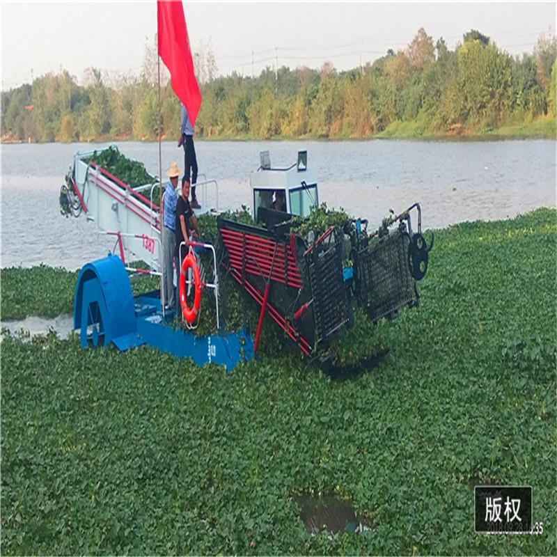 江西河面漂浮物打捞机械 人工湖水草打捞船 小型水面保洁船