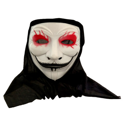 恐怖万圣节v面具 带布v字面具头套 v脸 舞会表演装扮道具批发面具