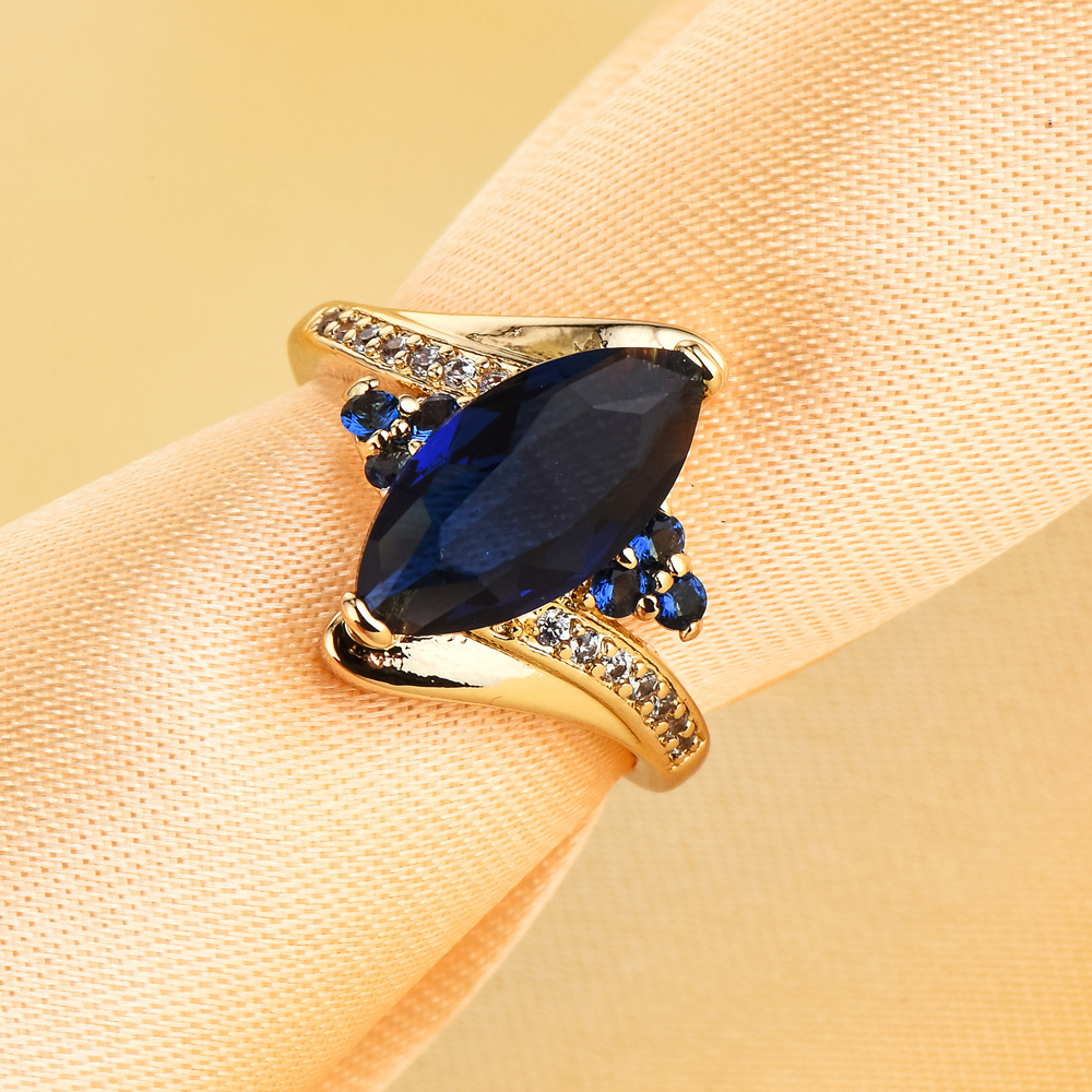 2018新款速卖通爆款欧美宝石马眼锆石戒指礼品wish ebay定制批发