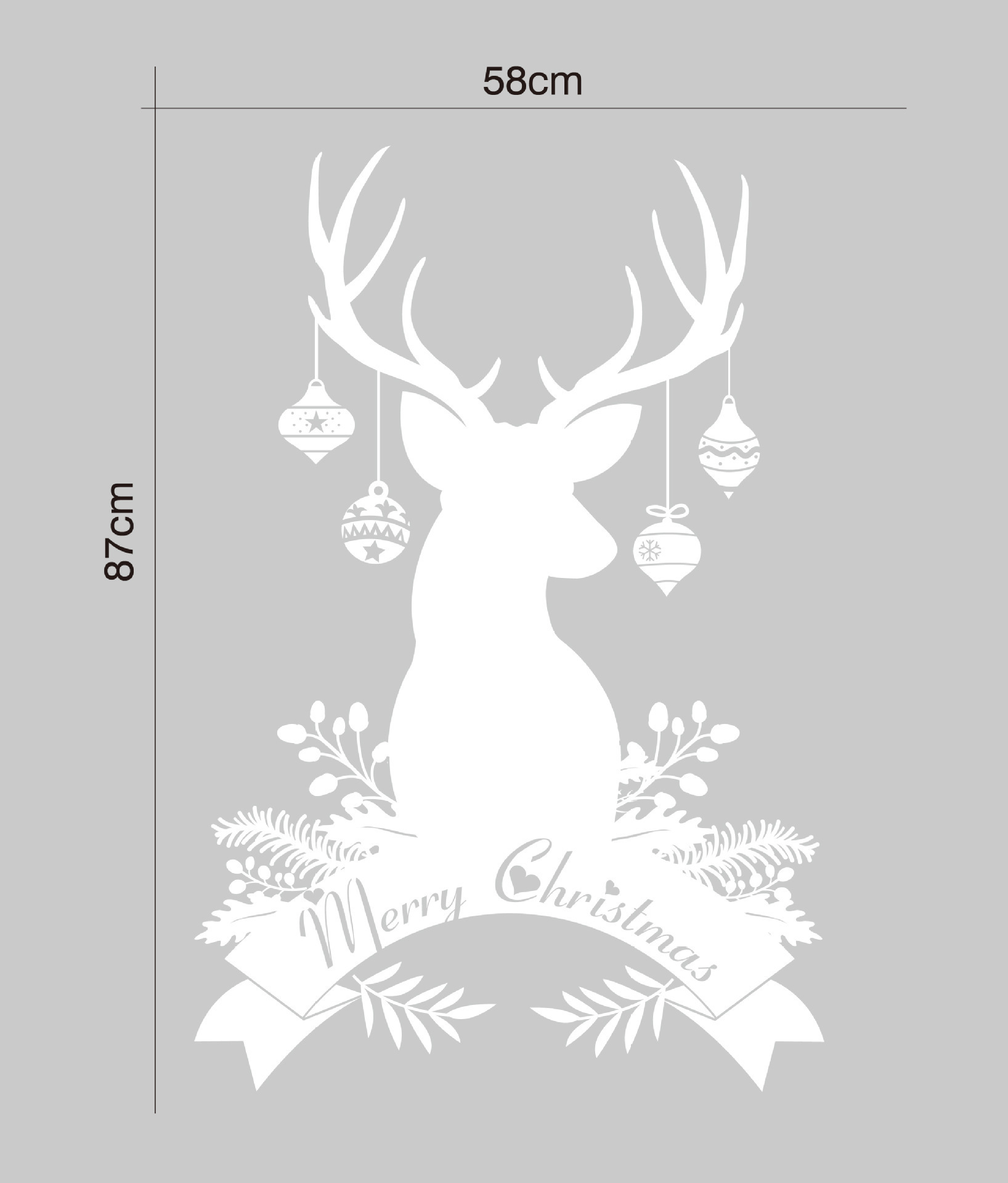 艾沃m-101新款2018圣诞麋鹿吊灯墙贴merry christmas 圣诞系列 贴
