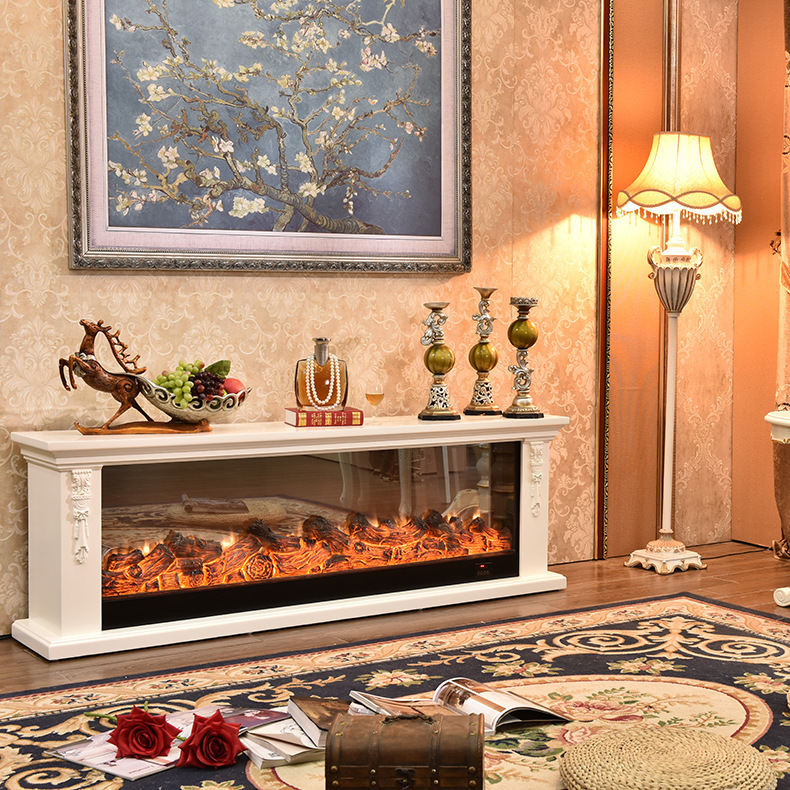 厂家直销实木欧式简约仿真火取暖电壁炉壁装饰柜 电取暖炉壁