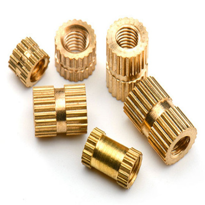 无铅环保压花铜螺母 一字槽铜螺母厂家 直销滚花铜螺母注塑铜螺母