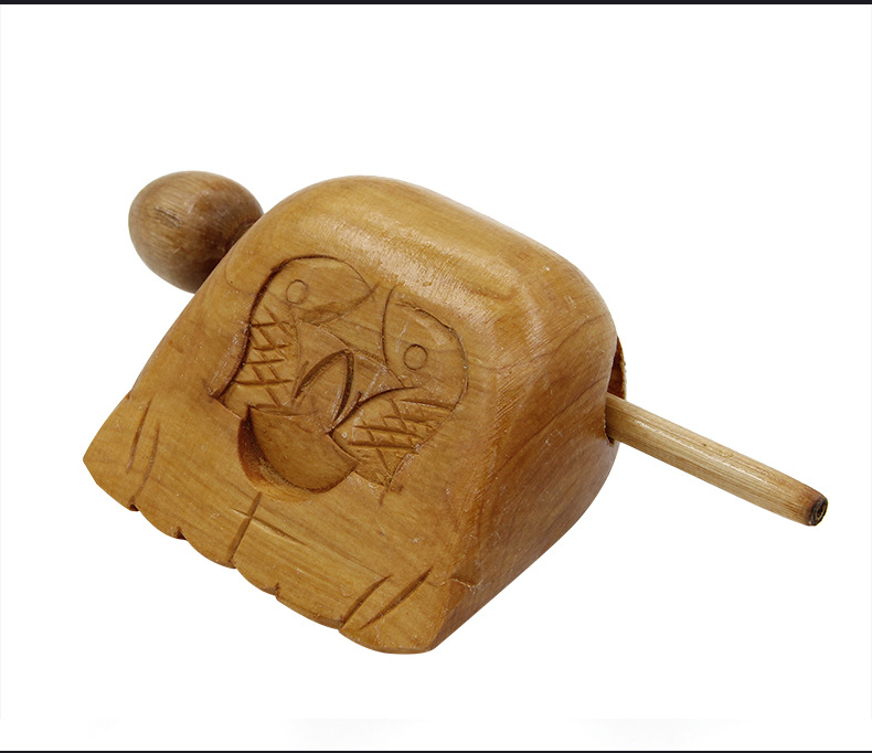 新宝木鱼乐器儿童大号小木鱼实木多尺寸鱼子梆子松木配木质敲棒