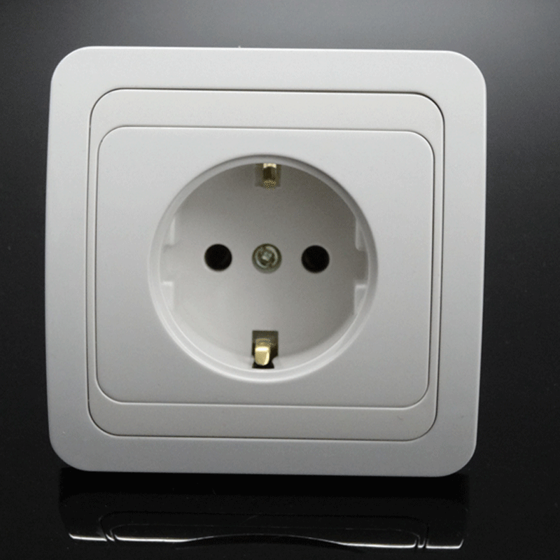 欧式电源插座 欧洲16a德欧式墙壁电源插座 欧式接线盒 欧标 欧规-阿里