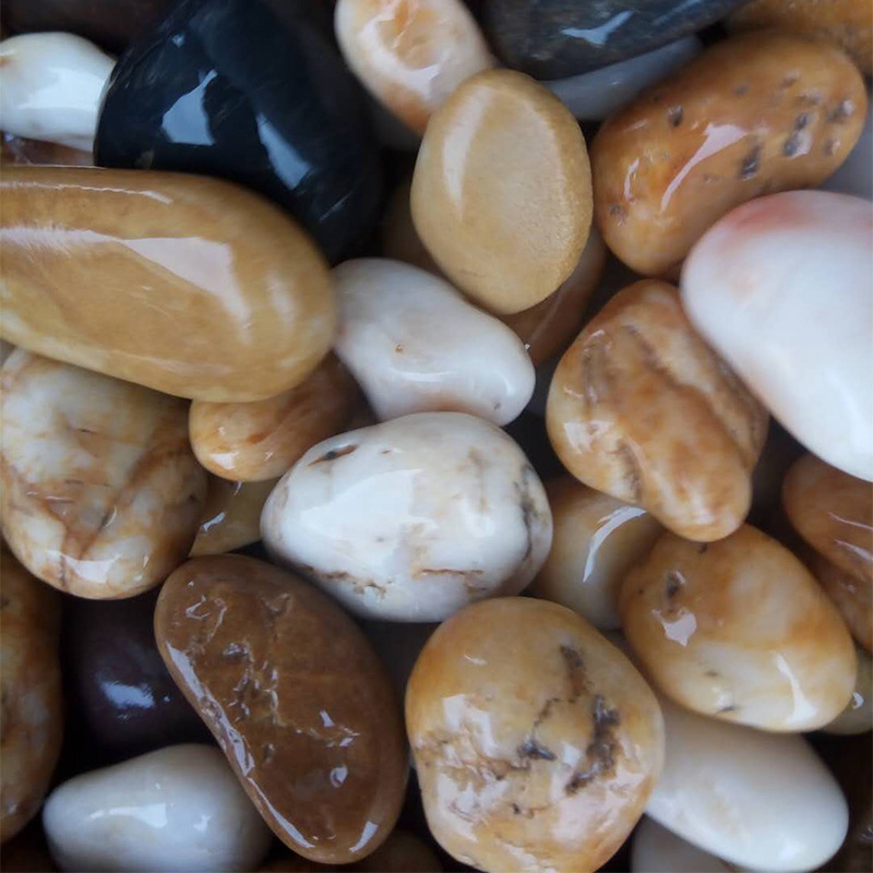 雨花石 彩色多色石头 五彩人工石子园林景观 五彩雨花石图案定制