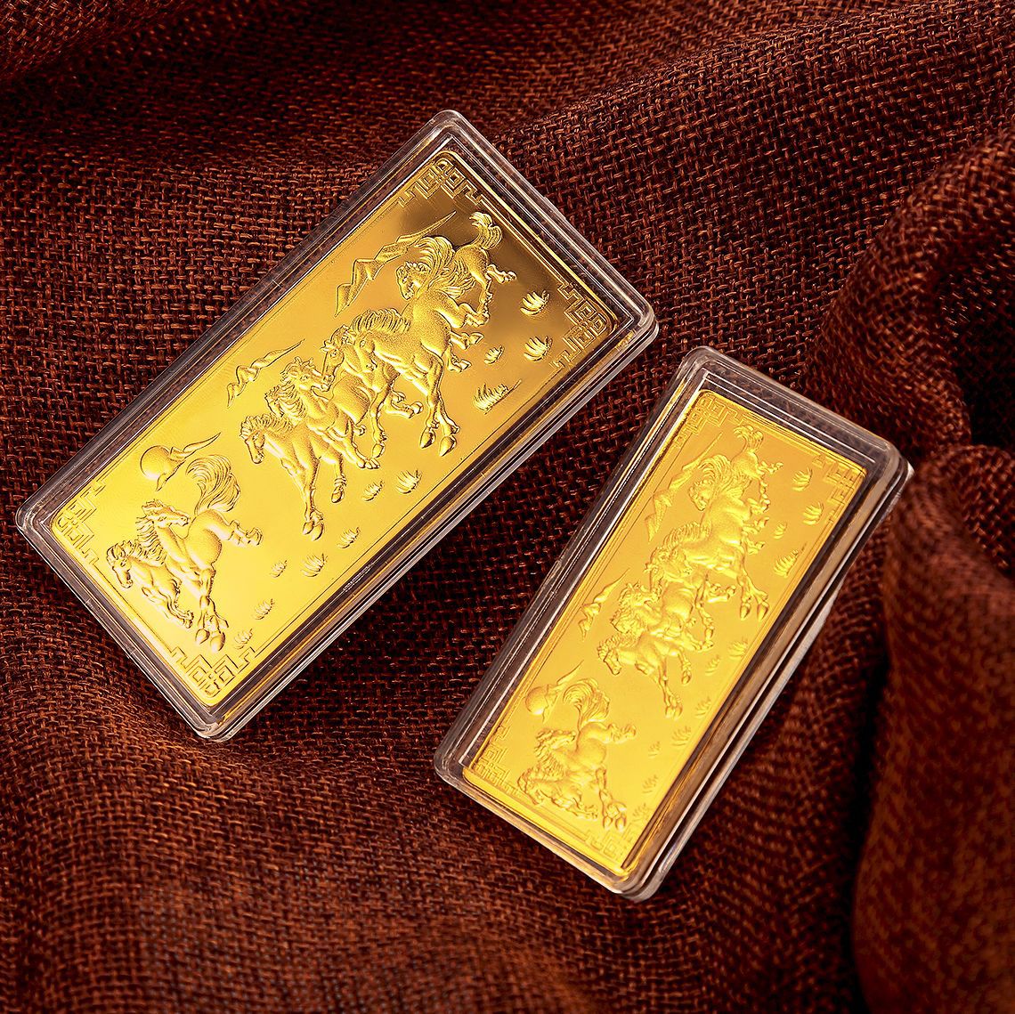 彩莱珠宝24k黄金99足金金条马到成功金装wgjt004