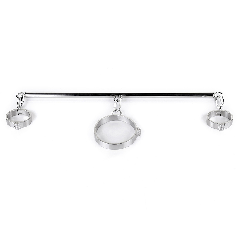 黑帝厂家 不锈钢3cm高螺丝款可拆卸手颈一字型枷 成人束缚调教