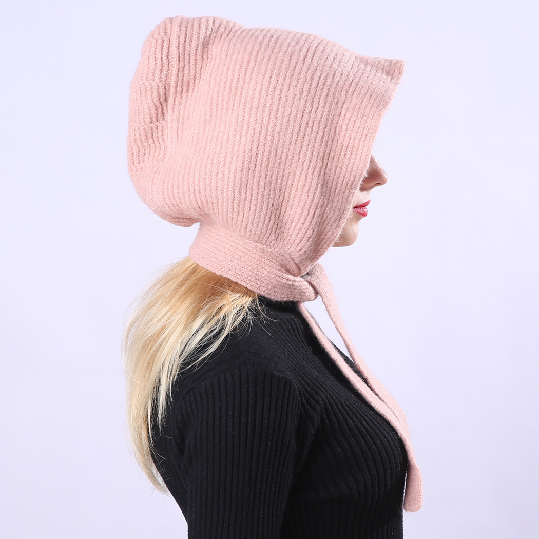 秋冬季女士针织狼外婆复古羊毛毛线柔软保暖休闲小红帽护耳帽子