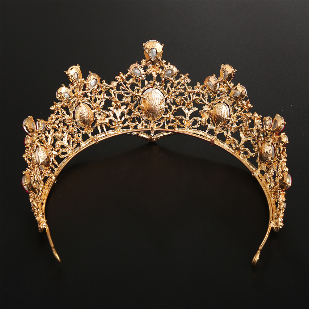欧美奢华复古巴洛克女王金色新娘大皇冠王冠饰品结婚婚纱礼服配饰
