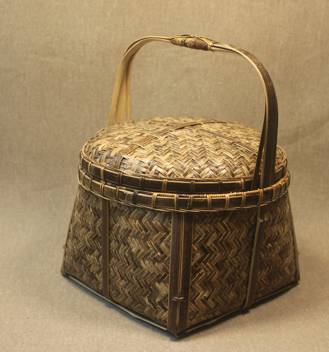 紫竹手工竹编篮子手提 食盒 收纳篓茶叶包装竹制民间工艺品