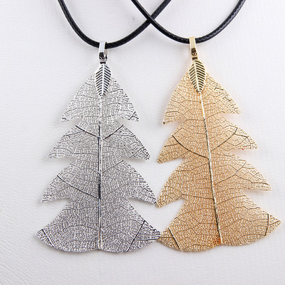 2017新款韩版树叶链子春夏天然项链欧美饰品首饰配饰厂家直销批发
