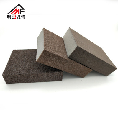 批发金刚砂海绵磨块 家具油漆墙面打磨砂纸 厨房清洁木工打磨砂块
