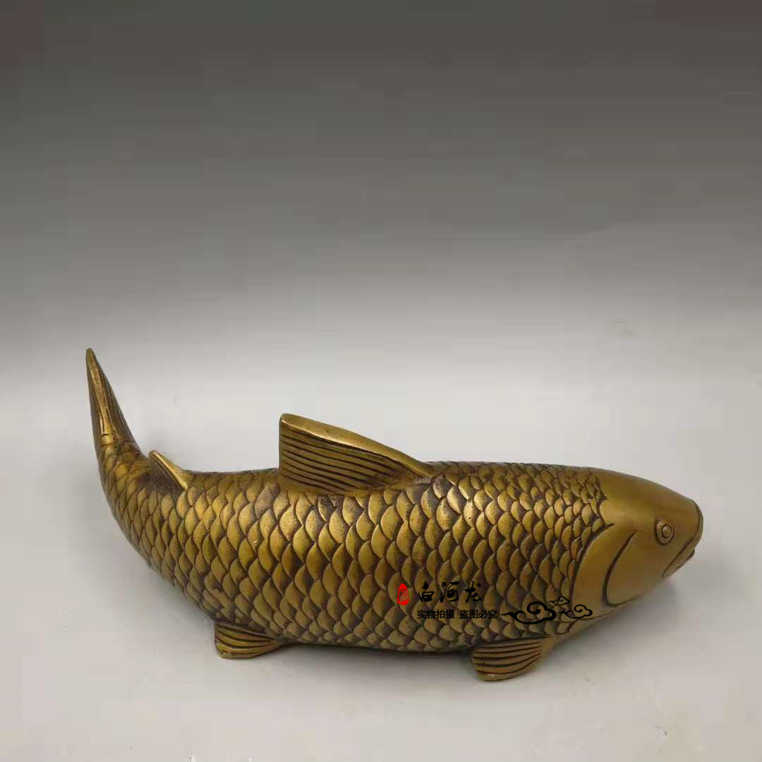 铜鱼黄铜年年有余鲤鱼铜鲤鱼古玩工艺品摆件家居学业